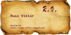 Rusz Viktor névjegykártya